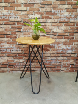 Bàn gỗ cao su phủ vân sồi chân chéo  (LA-T015)