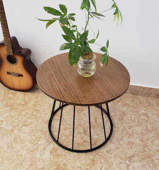 Bàn mặt gỗ chân sắt thấp H50 (LA-T009)