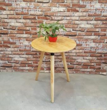 Bàn cafe gỗ mặt tròn 3 chân ( LA-T023)