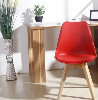 Ghế nhựa chân gỗ nệm Eames ( LA_C001 )