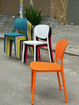 Ghế nhựa PP đúc nguyên khối lưng tựa lỗ ( LA-C012)