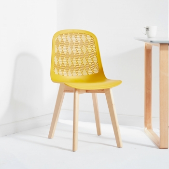 Ghế nhựa chân gỗ sồi ( LA-C026)