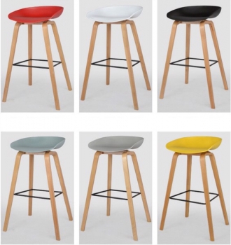 Ghế quầy bar HEY chân sắt giả gỗ ( LA-C025)