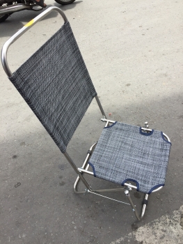 Ghế xếp cafe khung inox lưng cao vải bố 1 mảnh ( LA-C016)